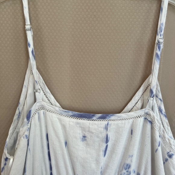 Rails Delilah White Linen Blend Midi Dress in Cloud Tie Dye Size L - Picture 6 of 12